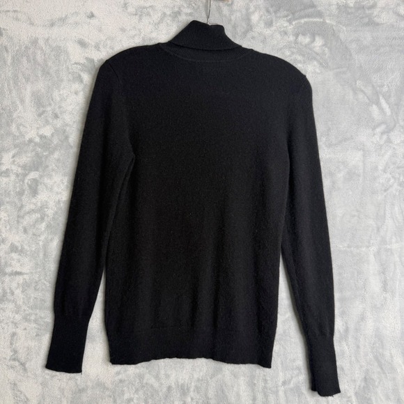 Apt 9 100% Cashmere Turtleneck Sweater Womens S Black Quiet Luxury Preppy Basic - Picture 2 of 8